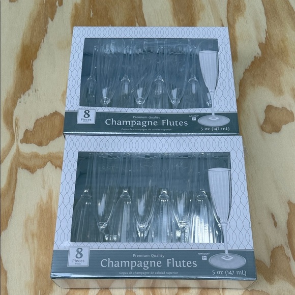 other Other - Clear Plastic Champagne Flutes – 5oz Clear Disposable Champagne Flutes 16pieces